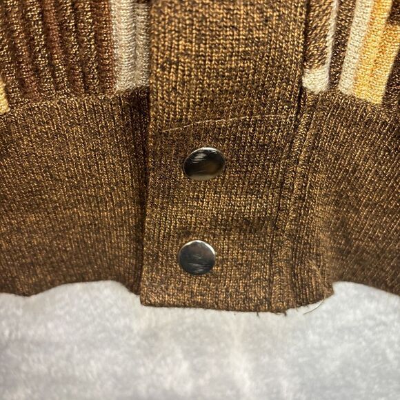 Vintage Men SILVERSILK Fancy Thick Sweater Jacket Zipper Pockets Mock Neck - Picture 3 of 10